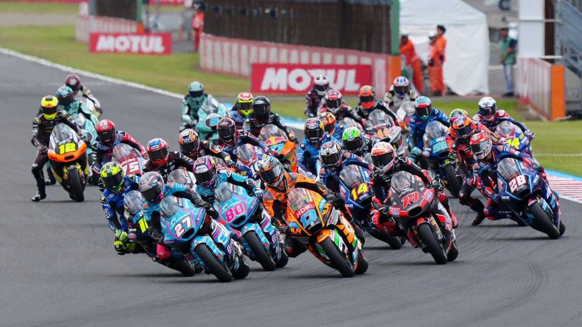 Moto2 race start. Photo courtesy Dorna.