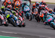 Moto2 race start at Phillip Island. Photo courtesy Dorna.