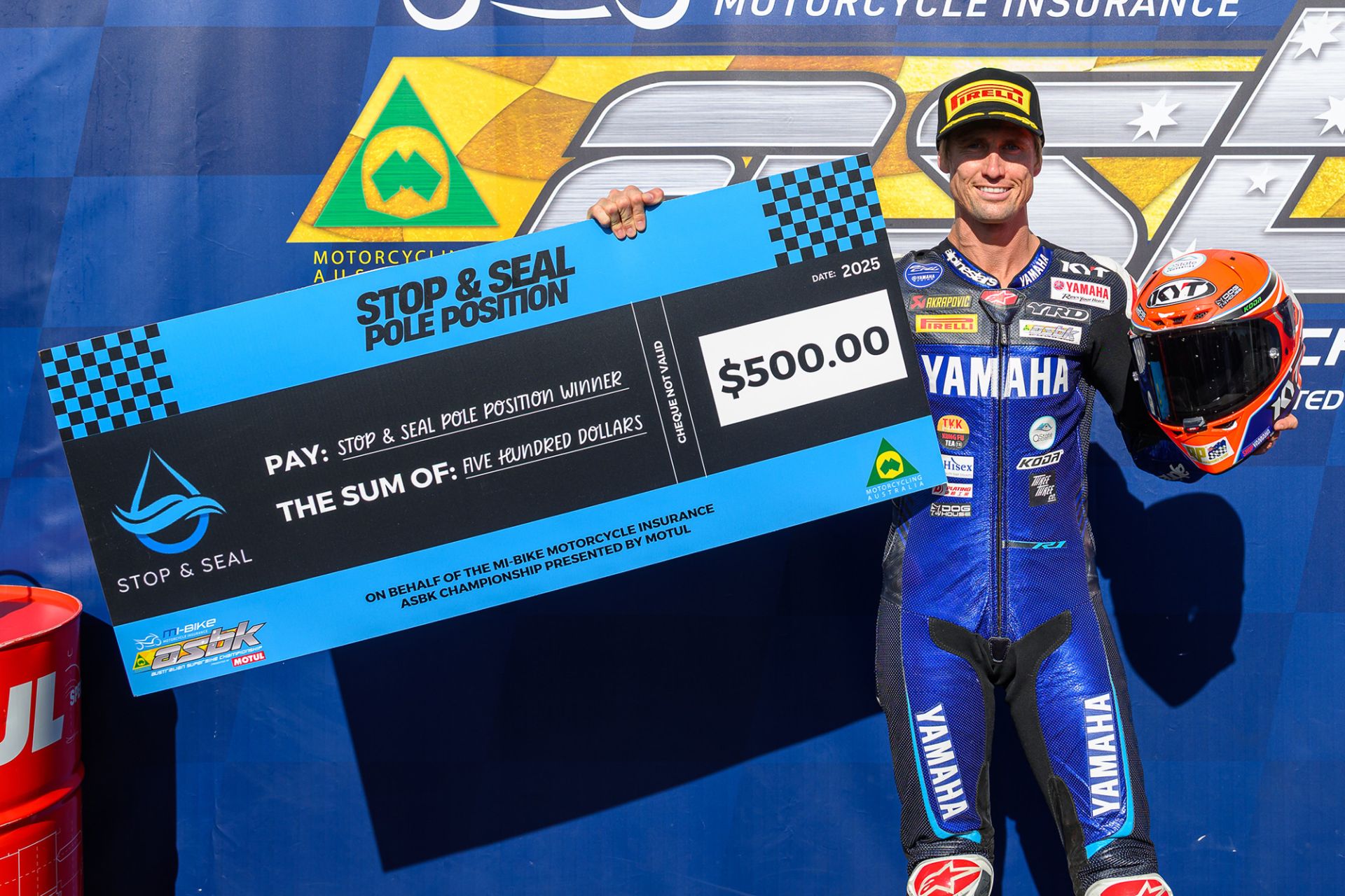 Mike Jones' second consecutive SW-Motech Superbike pole position at One Raceway. Image: RbMotoLens