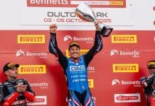 Brookes back on top to win dramatic Bennetts BSB opener at Oulton Park. Photo courtesy BSB