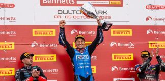 Brookes back on top to win dramatic Bennetts BSB opener at Oulton Park. Photo courtesy BSB