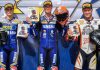 The SW-Motech Superbike overall top three: (L to R): Dunker, Jones and West. Photo courtesy ASBK