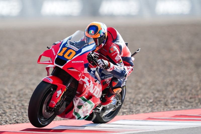 Luca Marini (10) at Mandalika. Photo courtesy Honda HRC Castol.