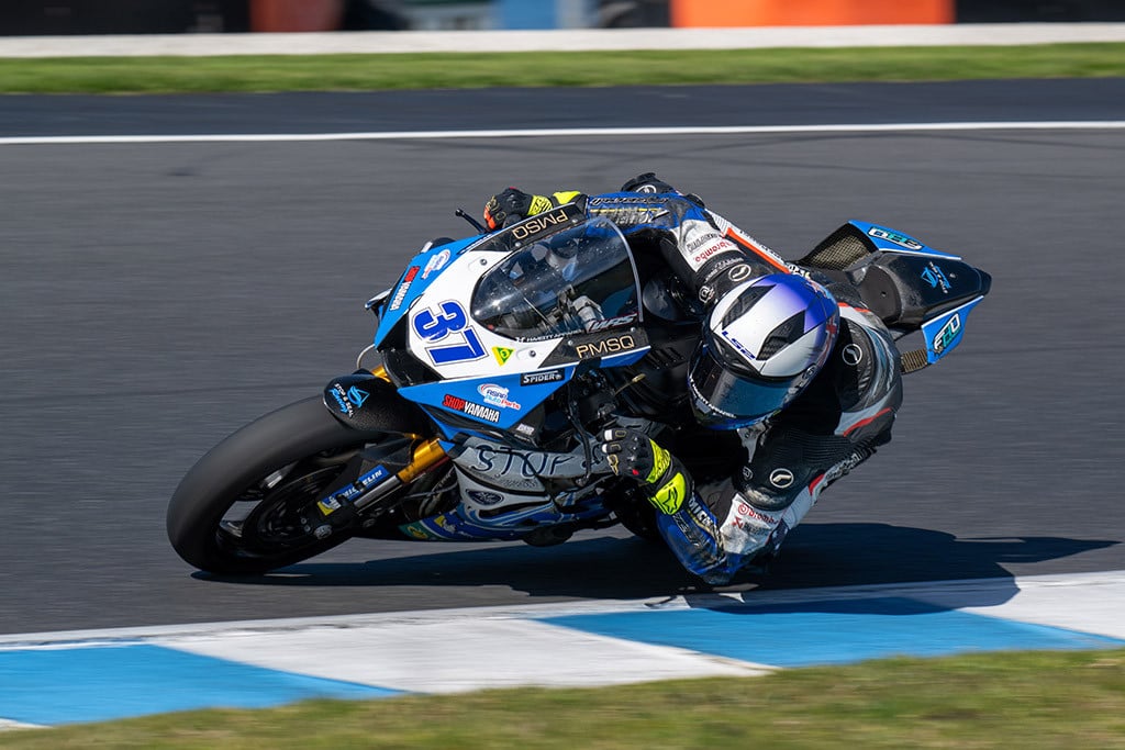 Jack Mahaffy takes a 21pt lead into the second last round of Kawasaki Supersport. Photo courtesy ASBK.