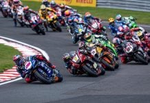 British Superbikes race start at Oulton Park. Photo courtesy BSB.