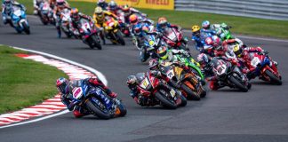 British Superbikes race start at Oulton Park. Photo courtesy BSB.