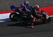 Marco Bezzecchi (72) and Miguel Oliveira (88) at Mandalika. Photo courtesy Dorna.