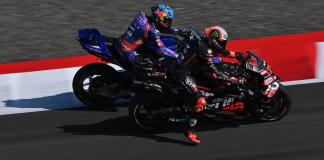 Marco Bezzecchi (72) and Miguel Oliveira (88) at Mandalika. Photo courtesy Dorna.