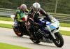 Two students during a SportBike Track Time event. Photo by US129Photos