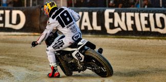 AFT: Royal Enfield Sponsors 2026 Season Opener At Daytona Max Whale (18) at the Royal Enfield Short Track at DAYTONA II event in 2025. Photo credit Tim Lester for American Flat Track