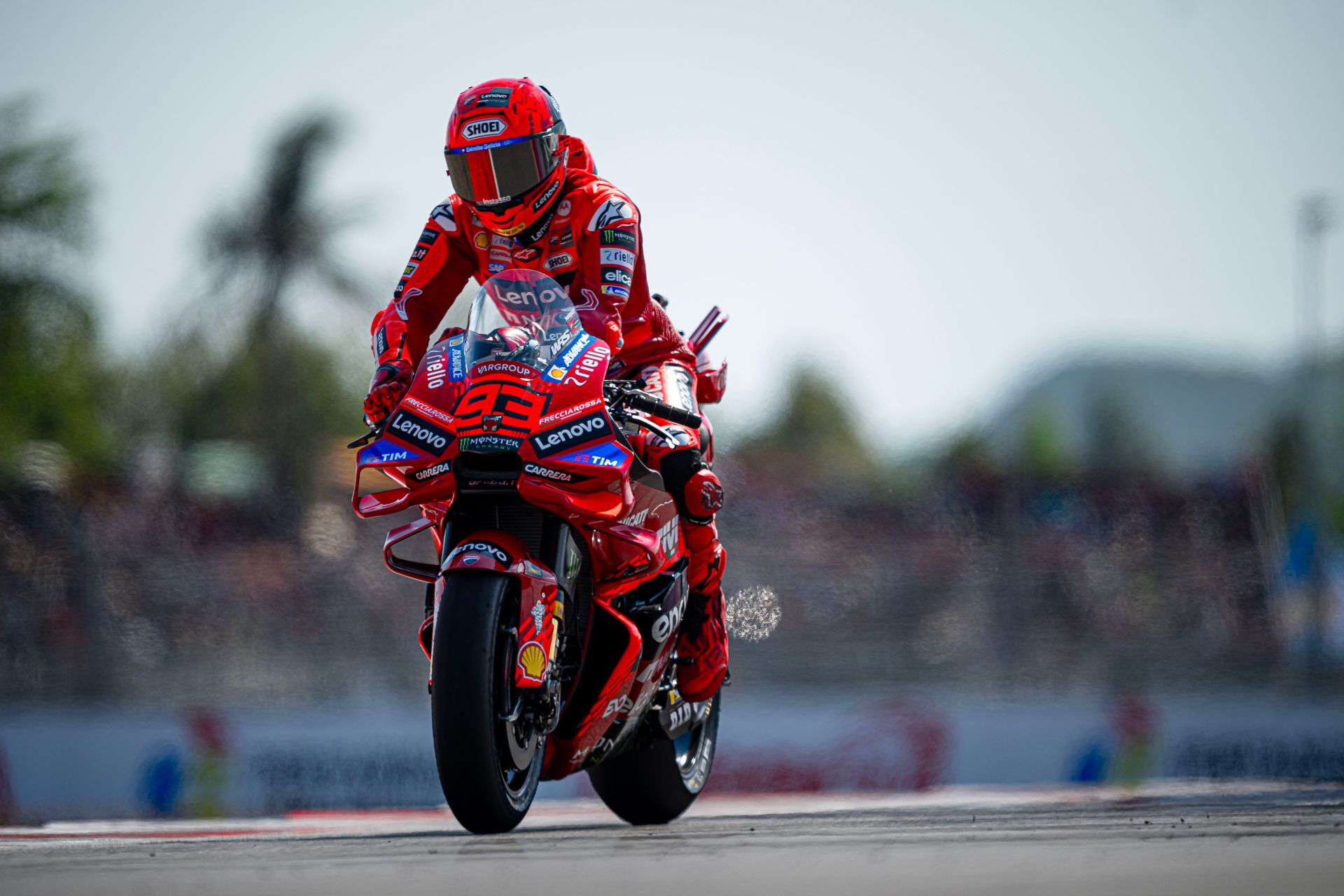 Marc Marquez (93) at Mandalika. Photo courtesy Lenovo Ducati Team.