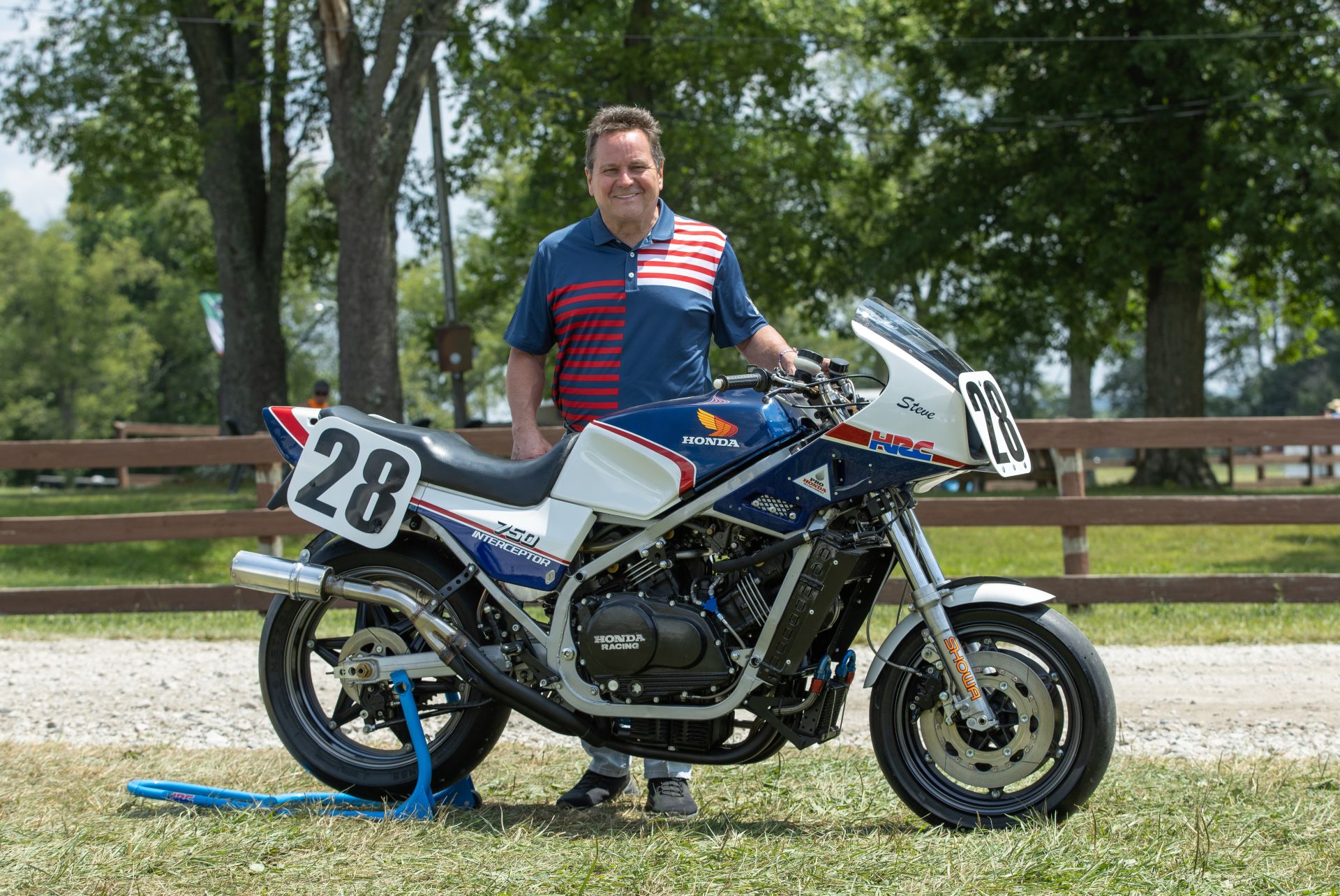 Steve Wise with his Honda 750 Interceptor. Photo by Kevin Wing / courtesy AMA