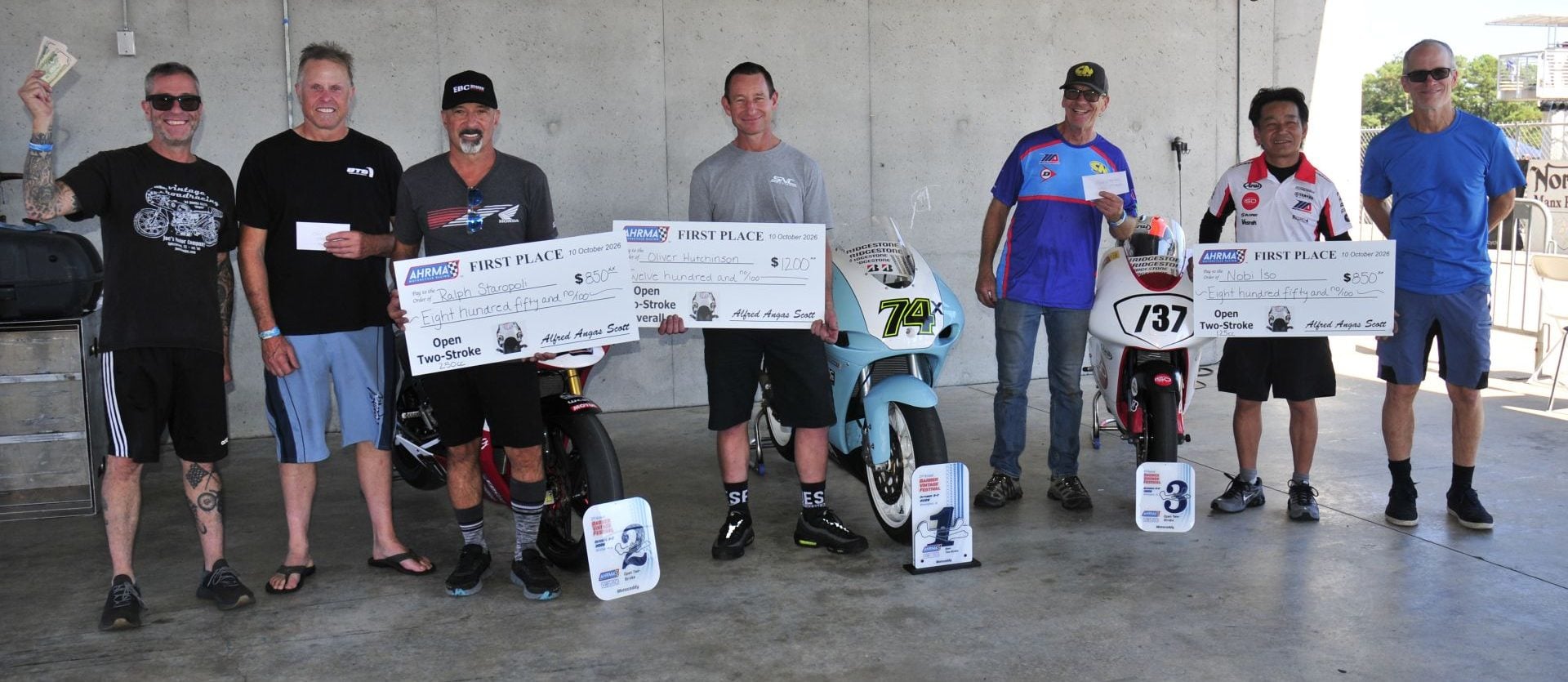 The 21st Barber Vintage Festival Open 2-Stroke Money Race O2S Check Presentation