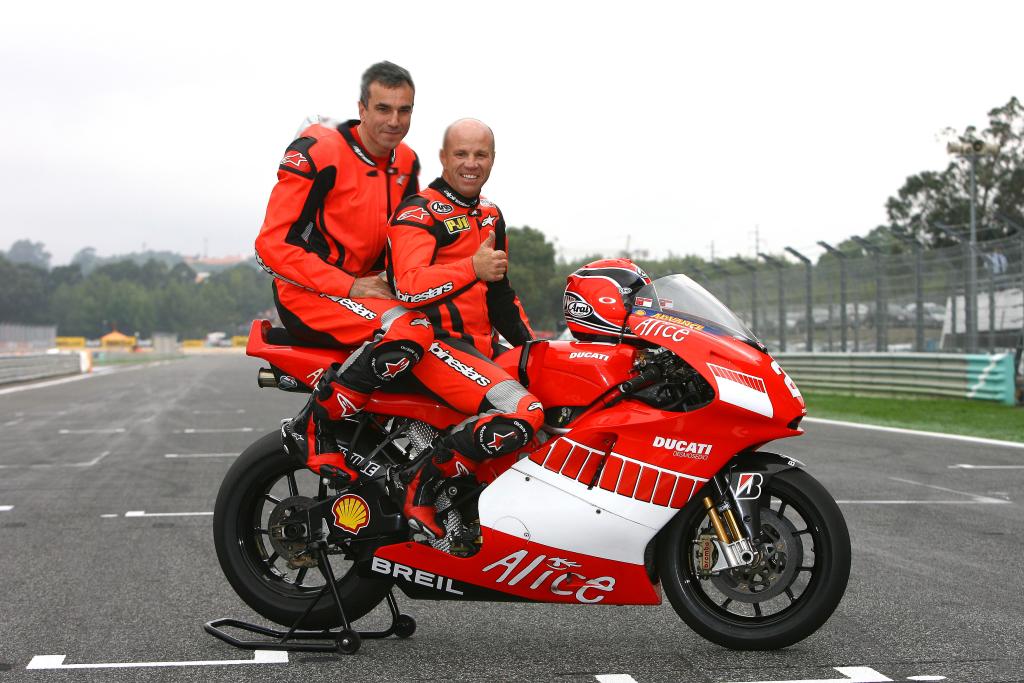 Actor Daniel Day-Lewis Rides On Ducati Desmosedici Two-seater With Mamola