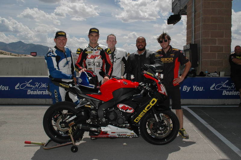 Chris Ulrich Gets Local TV Broadcasters Excited About Motorcycle Road Racing With 160-mph Rides On GEICO Honda Two-Seat Superbike At Miller Motorsports Park