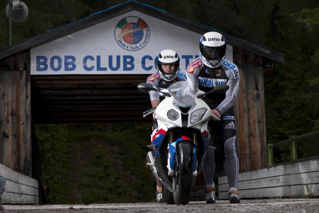 Bobsleigh World Champions Tour Italy On BMW S1000RR