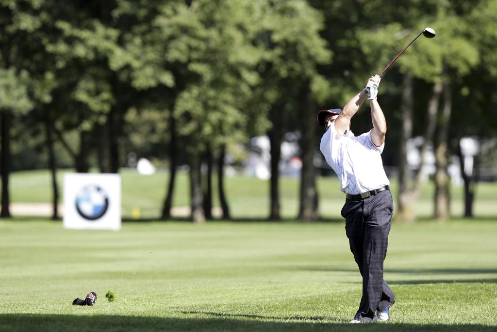 Leon Haslam Plays Golf At The BMW International Open In Germany
