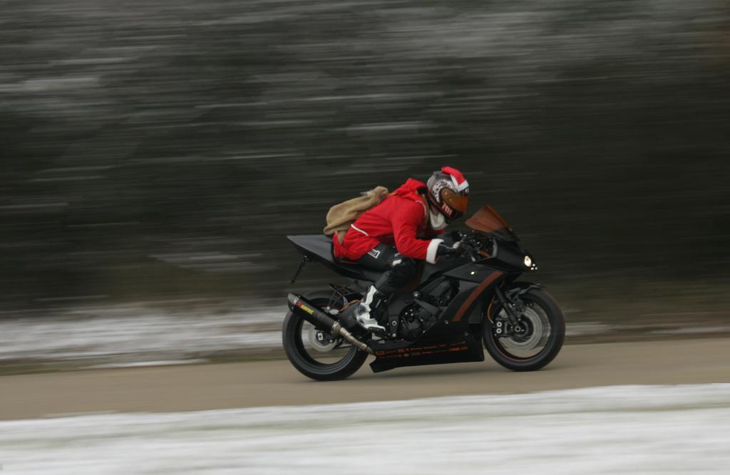 Santa Claus Spotted Delivering Presents On Superbike