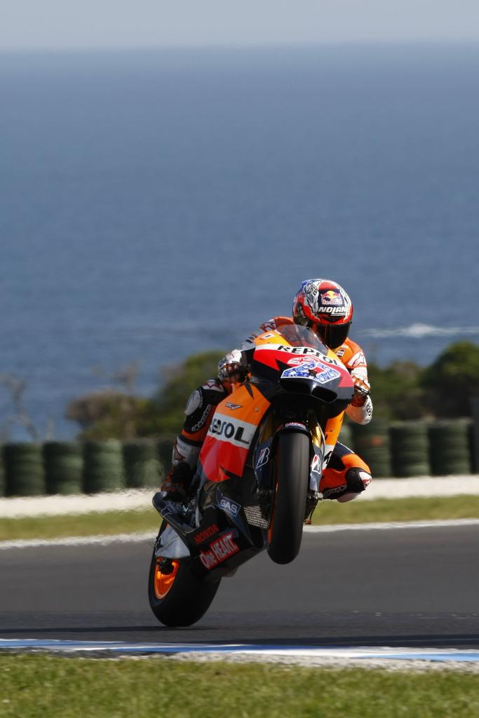 Stoner Remains On Top In MotoGP Free Practice Two At Phillip Island