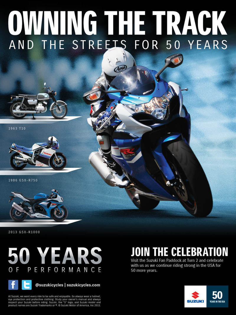 Suzuki To Celebrate 50 Years In America With Largest Customer Display At Red Bull Indianapolis GP