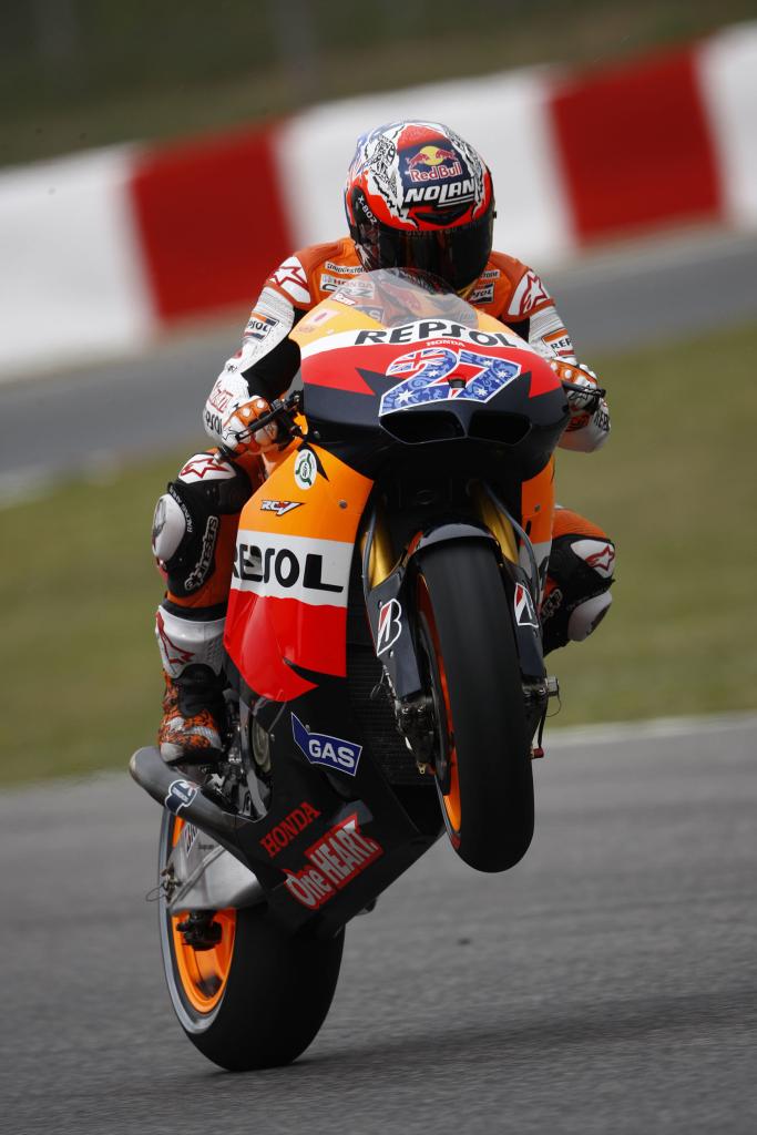 Updated: Stoner Shaves One Second Off, Edwards Injured During MotoGP Free Practice Two In Spain