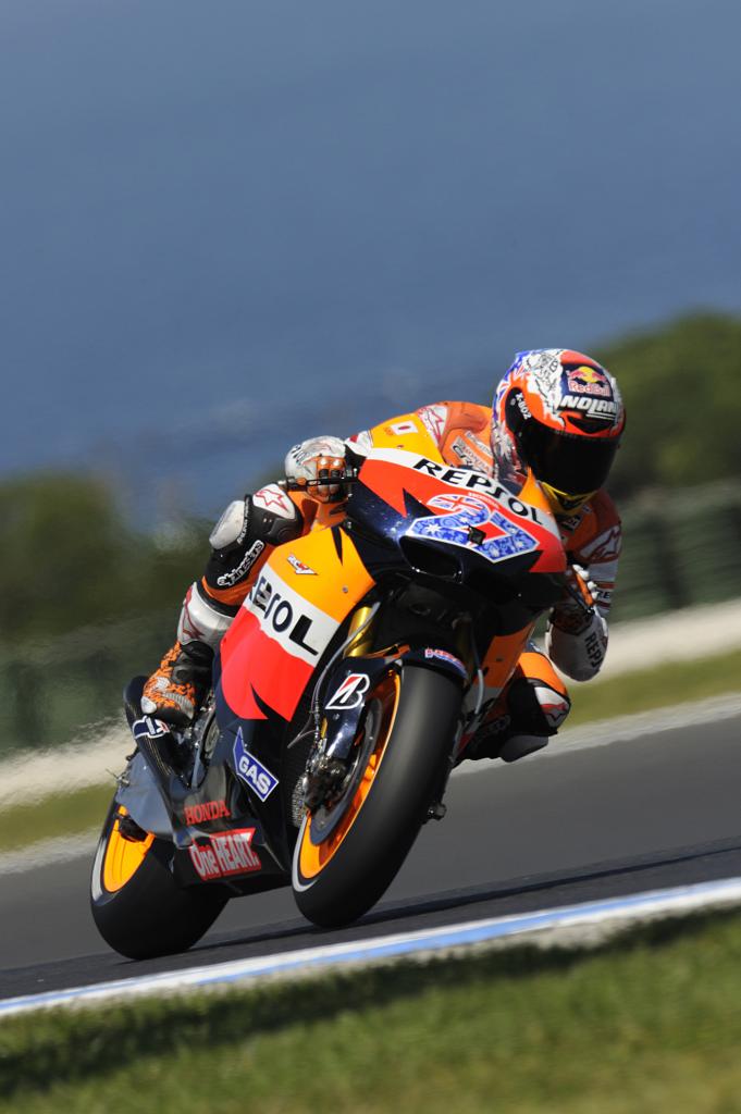 Stoner Continues To Set The Pace During MotoGP Free Practice Three At Phillip Island